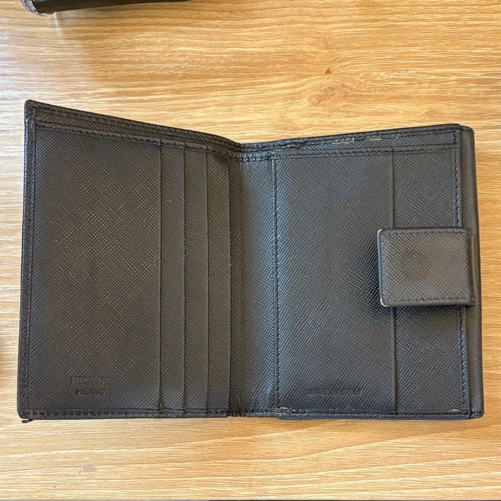 Prada Black Saffiano Leather Bifold Wallet / Card Holder | Good Condition - Picture 10 of 13